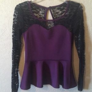 Charlotte Russe Lace Peplum Top
